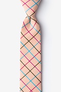 Peach Reece Check Skinny Tie Photo (0)