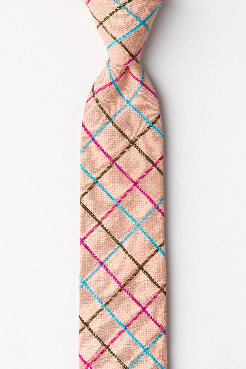 peach plaid tie