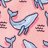 Peach Microfiber Blue Whales