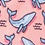 Peach Microfiber Blue Whales Skinny Tie