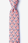 Blue Whales Peach Skinny Tie Photo (0)