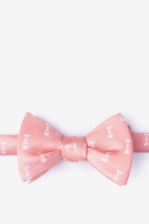 Fish Bones Peach Self-Tie Bow Tie