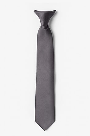 _Pewter Clip-on Tie For Boys_