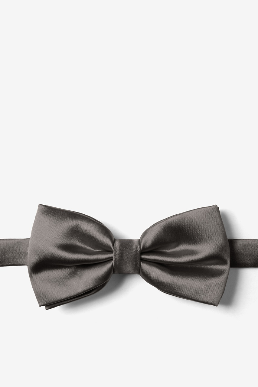 Silver Gray Men's Solid Pre-tied Bow tie Straight Cut Bowtie Wedding Prom 10G 