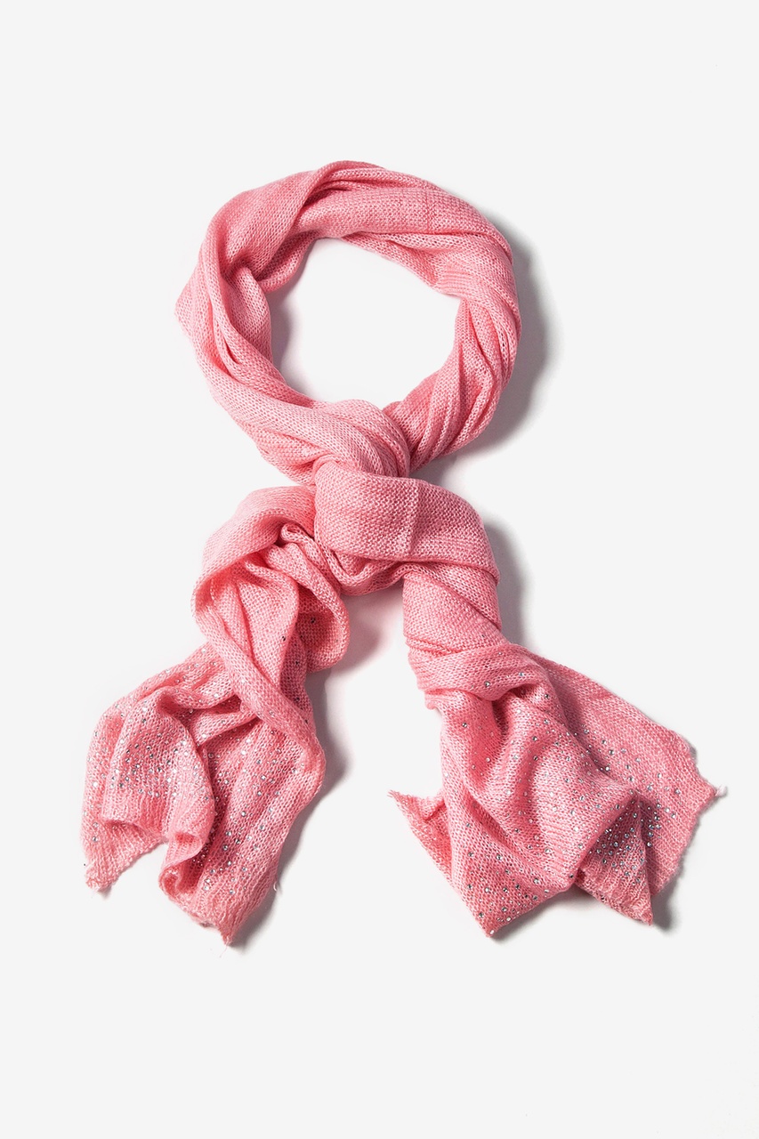 Rhinestone Sparkle Pink Knit Scarf Photo (0)