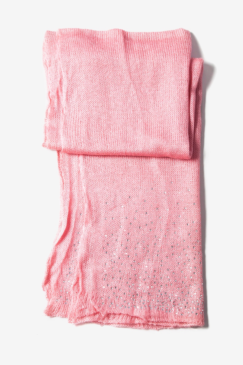 Rhinestone Sparkle Pink Knit Scarf Photo (3)