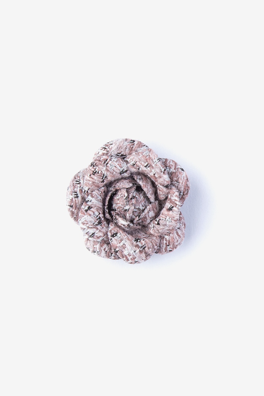 Pink Boucle Tweed Boucle Tweed Flower Lapel Pin