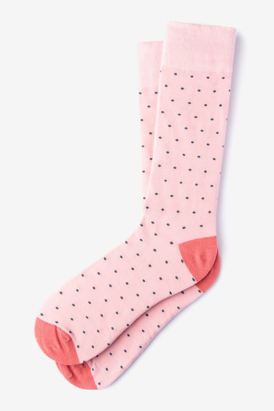 Pink Carded Cotton Dapper Dots Medium-Large Sock
