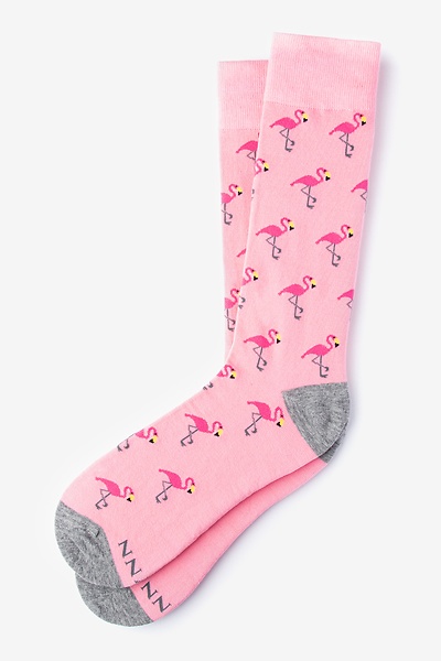 Flamingo Crew Socks Pink Birds Neon Green OSFM Knitted New 