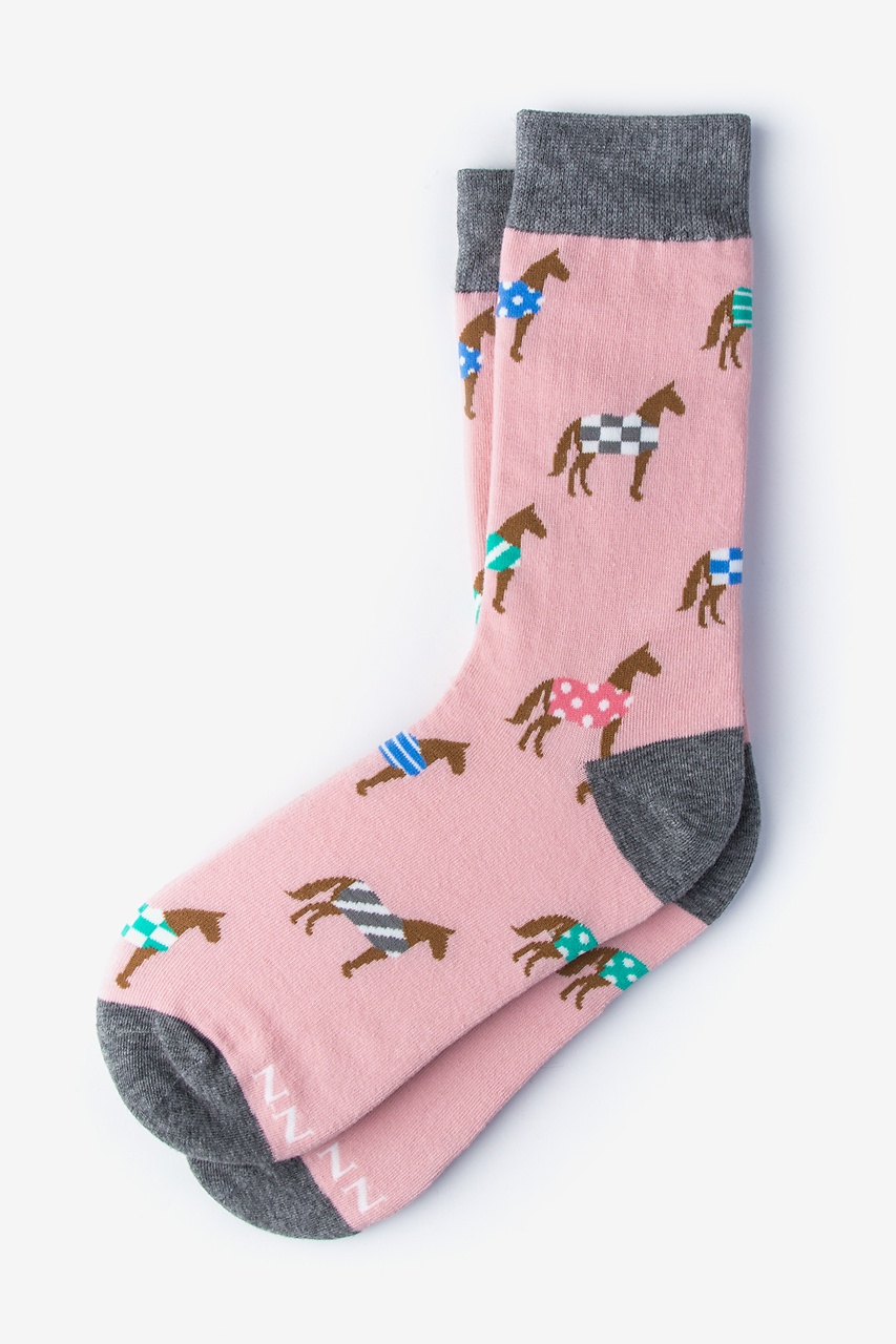 Pink Horses Socks Horse Racing Socks