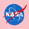 Pink Carded Cotton NASA Meatball Small-Medium Sock