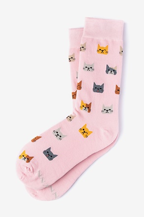 Not Kitten Around Pink Small-Medium Sock