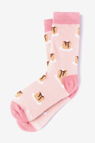 Pink Carded Cotton Pancakes Women's Sock