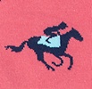 Pink Carded Cotton Talk Derby to Me Small-Medium Sock