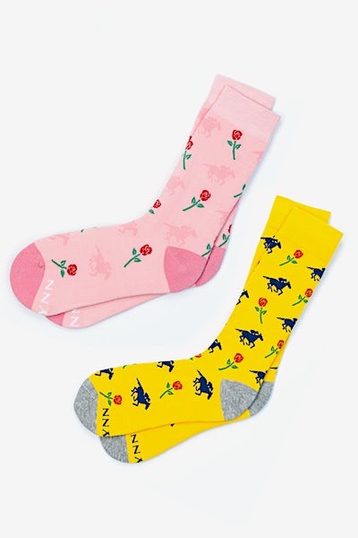 Pink Carded Cotton Victory Rose His & Hers Socks | Ties.com