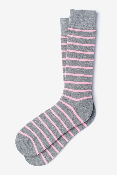 Pink Carded Cotton Virtuoso Stripe Sock | Ties.com