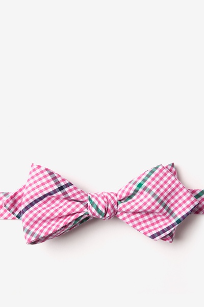 Pink Cotton Douglas Diamond Tip Bow Tie