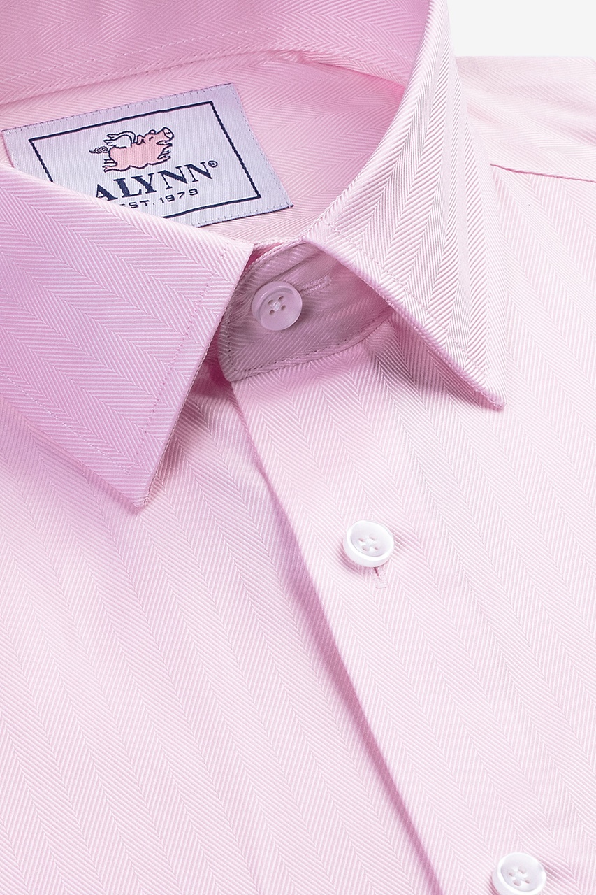 Oliver Herringbone Pink Dress Shirt Photo (5)