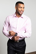 Oliver Herringbone Pink Dress Shirt Photo (2)