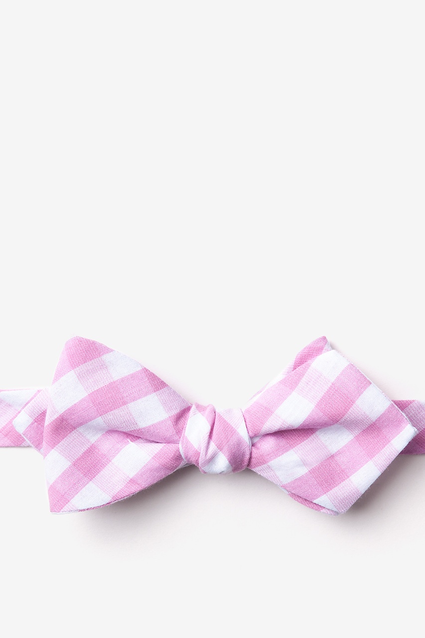 Pink Cotton Pasco Diamond Tip Bow Tie | Ties.com