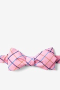 Pink Reece Check Diamond Tip Bow Tie Photo (0)