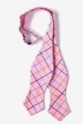 Pink Reece Check Diamond Tip Bow Tie Photo (1)