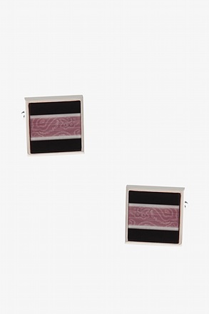 _Solid Patterned Square Pink Cufflinks_