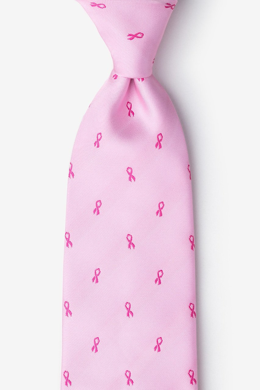 Breast Cancer Ribbon Pink Extra Long Tie Photo (0)