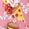 Pink Microfiber Fast Food Floral