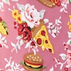 Pink Microfiber Fast Food Floral