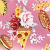 Pink Microfiber Fast Food Floral