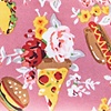 Pink Microfiber Fast Food Floral