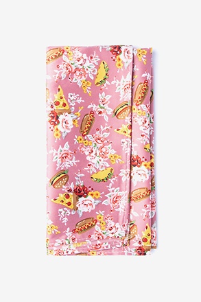 _Fast Food Floral Pink Pocket Square_