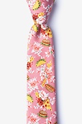 Fast Food Floral Pink Skinny Tie Photo (0)