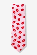 Hot Lips Pink Extra Long Tie Photo (1)