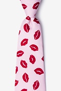 Hot Lips Pink Extra Long Tie Photo (0)