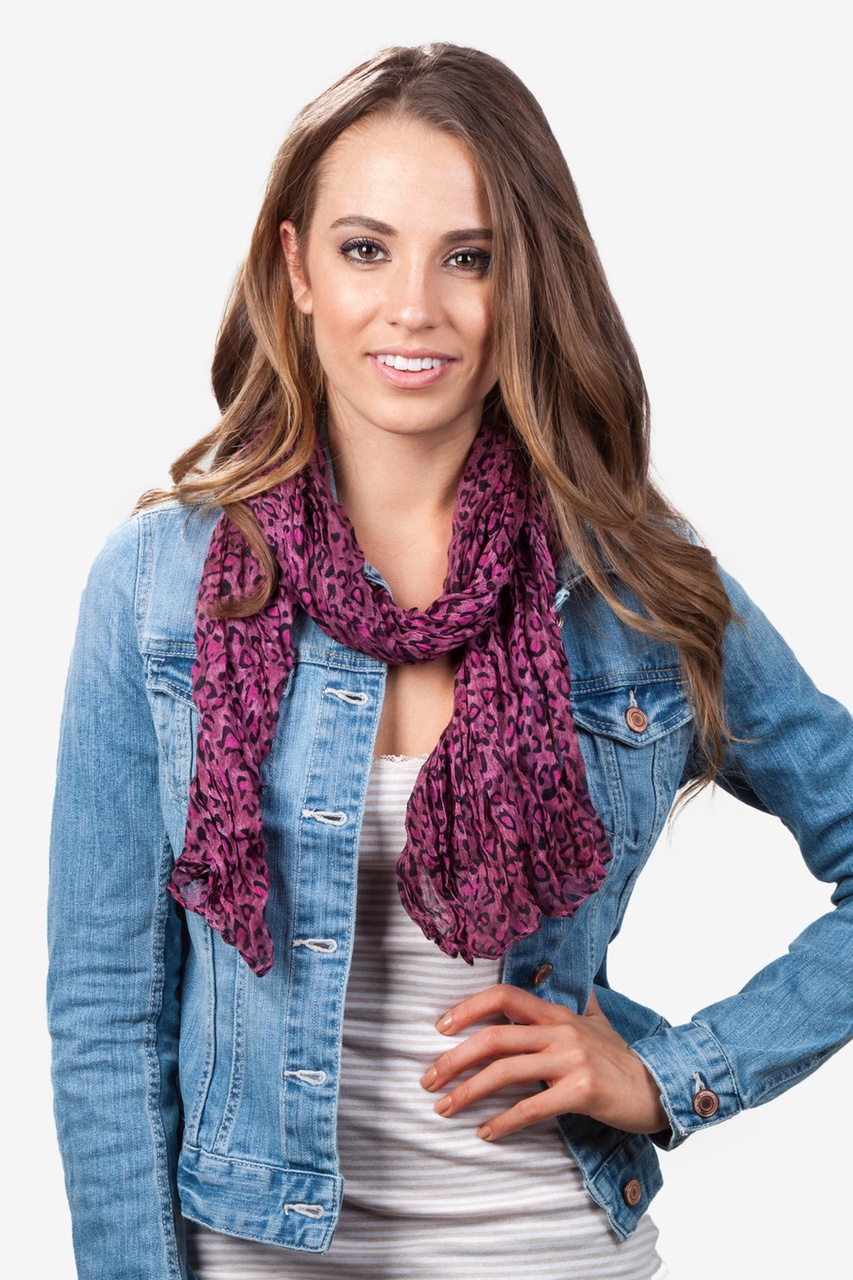 Pink Big Cats Leopard Scarf Photo (3)