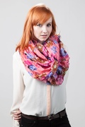 Pink Floral Garden Scarf Photo (4)