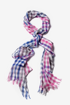 _Pink Party Check Scarf_