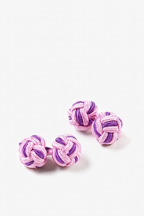 _Pink and Purple Knot Cufflinks_
