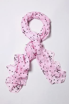 _Pink Velvet Hearts Scarf_