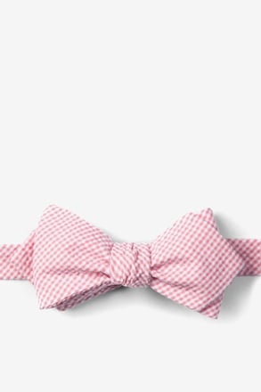 Pink Chamberlain Check Diamond Tip Bow Tie