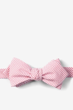 _Pink Chamberlain Check Diamond Tip Bow Tie_