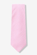 Seersucker Check Pink Extra Long Tie Photo (0)