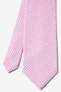 Seersucker Check Pink Extra Long Tie Photo (1)