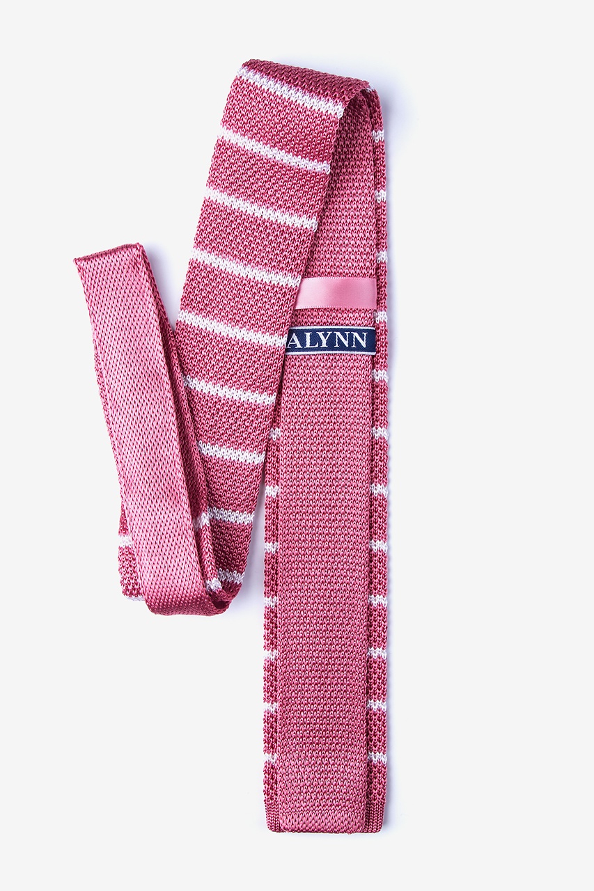 Briton Stripe Pink Knit Skinny Tie Photo (1)