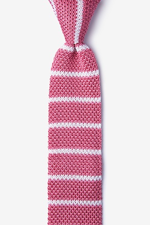 Briton Stripe Pink Knit Skinny Tie