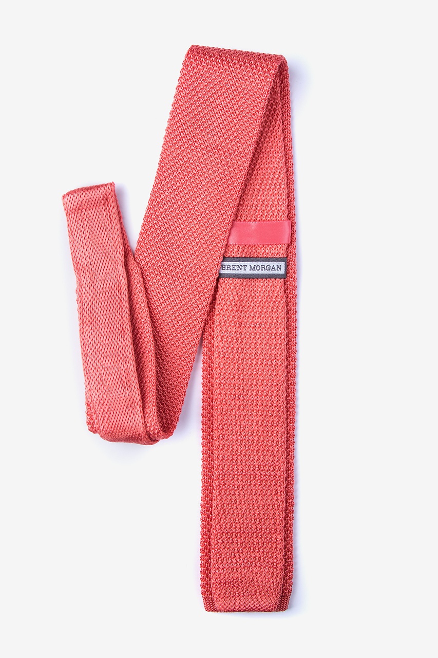 Classic Solid Pink Knit Skinny Tie Photo (1)