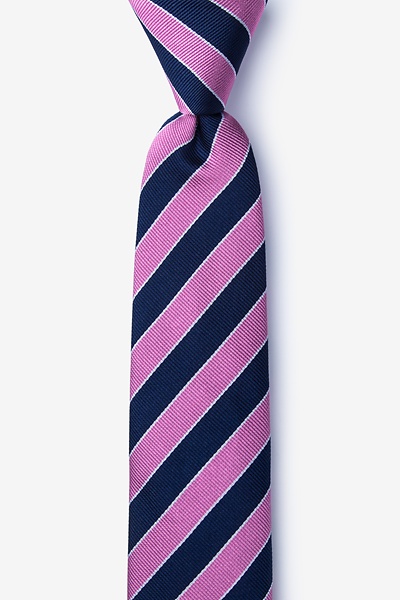 Pink Silk Fane Skinny Tie