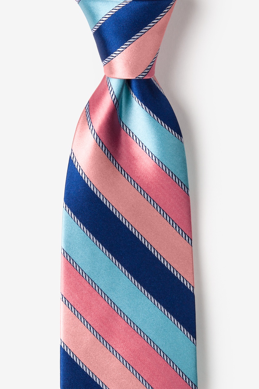 Stripe and Rope Pink Silk XL Tie | Nautical Neckties | Ties.com